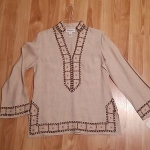 Beaded linen top